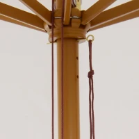 Outsunny Parasol droit parasol de jardin rond grande taille de jardin Ø 3 m bois de bambou crème(m-8)