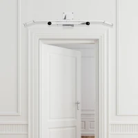 HOMCOM Barra de Dominadas de Pared Pull-Up Bar Barra de Tracción Multifuncional para Entrenamiento Fitness en Gimnasio Casa Carga 130 kg Acero 118x44x20 cm Blanco(m-7)