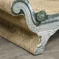 PawHut Kratzbrett für Katzen Wellpappe Kratzmöbel Kratzsofa mit Matte Kratzspielzeug Katzen Lounge Kratzpad Katzenspielzeug Weiß+Braun 60 x 29 x 26,5 cm(m-9)