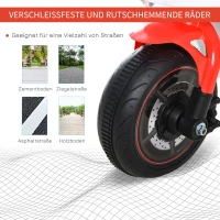 HOMCOM Laufrad, Rutscher, Kindermotorrad, 18-36 Monate, Musik/Licht, bis 20 kg, Weiß/Rot(m-5)
