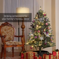HOMCOM 5ft Artificial Christmas Tree, with Purple Decorations and Lights(m-4)