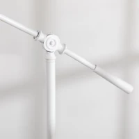 HOMCOM Lámpara de Pie para Salón con Brazo Oscilante Altura Ajustable y Pantalla Giratorio 90° Ø30x131-155 cm Blanco(m-8)