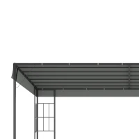 Outsunny Pergola 4 x 3 m Gartenpavillon Pavillon Überdachung Zelt Metall Polyester Grau(m-8)