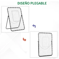 HOMCOM Red de Rebote Plegable Reboteador de Metal con 4 Ángulos y Altura Ajustables para Entrenamiento de Fútbol Tenis Béisbol Deportes 123x73x178,5 cm Negro(m-4)