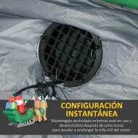 HOMCOM Decoración Inflable de Navidad Papá Noel con Trineo y 2 Renos Decoración Navideña con 4 Luces LED 210x70x125 cm(m-6)