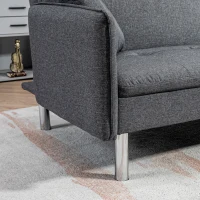 HOMCOM Divano Letto 3 Posti con Meccanismo Clic Clac, Schienale Reclinabile e 2 Cuscini, 189x91x84cm, Grigio(m-9)