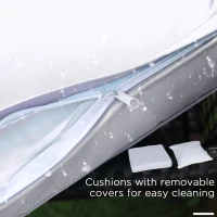 Outsunny Ensemble de jardin 3 pièces style cosy 2 fauteuils à bascule avec coussins assise dossier + table basse résine tressée brun crème(m-8)