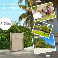 Outsunny Set of Two Steel Frame Sun Loungers, with Reclining Backs - Brown(m-6)