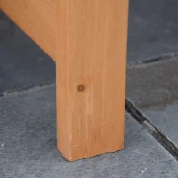 Outsunny Banco de Jardín de 2 Plazas Banco Listones de Madera con Respaldo y Reposabrazos para Terraza Balcón Patio Exterior Carga 320 kg 140x50x85 cm Natural(m-9)