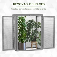 Outsunny 3-tier Wood Greenhouse Garden Polycarbonate Cold Frame Balcony Grow House w/ Storage Shelf for Plants, Flowers, Dark Grey(m-7)
