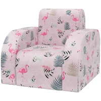 AIYAPLAY Kindersessel mit Bettfunktion, bis 3 Jahre/45 kg, Flamingo-Muster, 46,5x93x28,5 cm, Rosa(m-1)