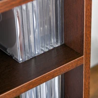 HOMCOM Rangements pour CD et DVD, étagère colonne de rangement, meuble de rangement avec 12 compartiments, capacité max. 204 CD, 21 x 20 x 175 cm, marron(m-10)