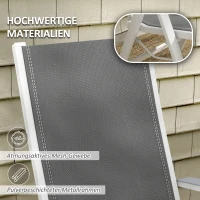 Outsunny Gartensessel Outdoor-Loungesessel Gartenliege, wetterbeständig, 62cm x 96cm x 108cm, Grau + Weiß(m-7)