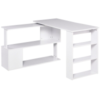 HOMCOM Eckschreibtisch Arbeitstisch Winkelschreibtisch Computertisch Bürotisch Regal L-Form 120 x 110 x 74,5 cm, I-Form 190 x 50 x 74,5 cm
