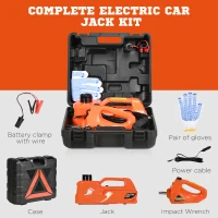DURHAND 5 Ton Electric Car Jack Kit with 12V Auto Car Floor Jack, Impact Wrench, 15.5-45cm Tyre Lift Emergency Tyre Repair Kit with Case for Cars, SUVs, Sedans, MPVs(m-8)