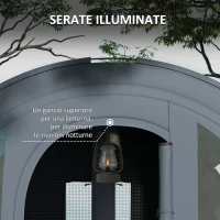 Outsunny Tenda da Campeggio 3 Posti Impermeabile con Zona Notte e Giorno, in Poliestere, 480x260x200 cm, Grigio e Blu(m-5)