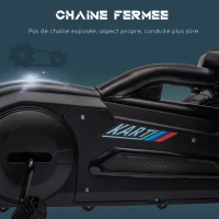 HOMCOM Kart à pédales pour enfants avec siège ajustable 4 positions et roues en EVA 100 x 58 x 58,5 cm noir(m-8)