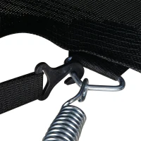 HOMCOM Trampolino Elastico da Esterno, Tappeto Elastico per Bambini e Adulti da Giardino con Rete di Sicurezza, Scaletta e Bordo Imbottito, Giochi da Giardino e Casa, Ø244x240cm, Blu e Nero(m-9)