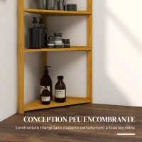 HOMCOM Meuble étagère de rangement 4 niveaux sur pieds en bambou - étagère salle de bain - dim. 37L x 34l x 79,5H cm(m-5)