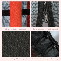 HOMCOM Kindertrampolin, Sicherheitsnetz, Gittertür, Metallrahmen, Ø163,5x163,5 cm, Rot(m-6)