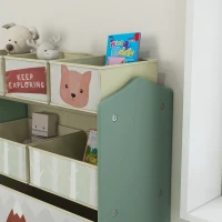 ZONEKIZ Organizador de Juguetes para Niños Estantería para Juguetes con 6 Cajas de Tela no Tejida Extraíbles 63x30x66 cm Verde(m-8)