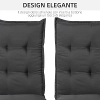 Outsunny Set 2 Cuscini per Sedia a Sdraio da Giardino, Materassini Imbottiti Impermeabili Antimuffa Antiscivolo 120x50x6cm(m-5)