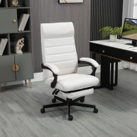 Vinsetto Office Chair, Computer Desk Chair, Fabric Swivel Chair with Adjustable Height and Rolling Wheels for Home Office Work Study, Cream White(m-2)