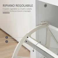 HOMCOM Scarpiera Slim 2 Cassetti a Ribalta e Ripiano Regolabile per 12 Paia di Scarpe, 79x23x90.5 cm, Bianco(m-5)