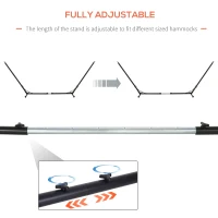 Outsunny Outdoor Garden Hammock with Stand, Double Cotton Hammock with Adjustable Steel Frame, Swing Hanging Bed with Pillow, for Garden, Patio, Beach, Red Stripes(m-6)