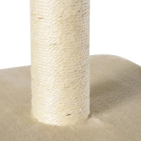 PawHut Arbre à Chat Poteau à griffer Hauteur réglable dim. 45L x 45I x 240-260H cm 2 niches 2 plateformes beige(m-7)