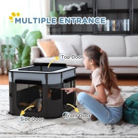 PawHut Foldable Dog Pen with Storage Bag for Indoor/Outdoor Use, Portable Pet playpen, with Ground Stakes - Grey(m-5)