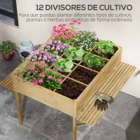 Outsunny Huerto Urbano Elevado 122x91,5x89 cm con 2 Estantes Plegables Tela no Tejida para Cultivo Plantas Flores Natural(m-4)