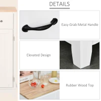 HOMCOM Modern Kitchen Cupboard, Wooden Storage Cabinet, Tableware Organizer with 2 Drawers for Living & Dining Room, White(m-6)