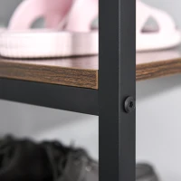 HOMCOM Scaffale Stile Industriale 4 Ripiani, Mobile Libreria per Soggiorno, Ingresso, Camera da Letto, Metallo e Legno, Marrone, 100x30x72cm(m-9)