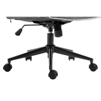 HOMCOM Office Desk Chair, Linen-Feel Fabric Vanity Chair with Height Adjustable, Armrest, Swivel Chair for Home, Grey(m-8)