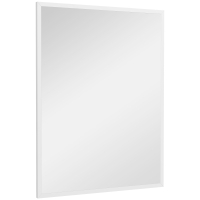 HOMCOM Miroir mural rectangulaire 60 x 80 cm, cadre en MDF, idéal pour la salle de bain, salon ou chambre, blanc