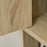 HOMCOM Librería Estantería para Libros CDs DVDs con 5 Compartimentos Cajón 2 Armarios de Puerta y Dispositivo Antivuelco 60x30x150 cm Madera Natural(m-9)