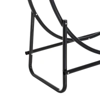 HOMCOM Range-bûches porte-bûches support bois de cheminée design contemporain 102L x 40l x 114H cm métal noir(m-5)