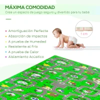 HOMCOM Alfombra Puzzle Infantil con 36 Piezas 31,5x31,5x1 cm Juego Rompecabezas Infantil Modelo Carreteras de Espuma EVA Área de Cobertura 3,24 m² Multicolor(m-4)