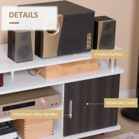 HOMCOM TV Cabinet Unit for TVs up to 50'' with Storage Shelf and Cupboards, Living Room Entertainment Center Media Console, Grey and White(m-7)