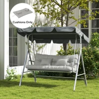 Outsunny Back and Seat Cushion Replacement with 2 Pillows, Patio Chair Cushions Set with Ties, Light Grey(m-10)