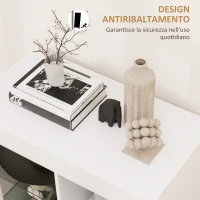 HOMCOM Mobile Contenitore a LED con 3 Ripiani Aperti e Armadietto a 2 Livelli, in Legno e Vetro, 75x40.1x83 cm, Bianco(m-8)