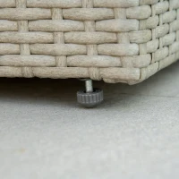 Outsunny Set Mobili da Giardino con Divano 2 Posti, Contenitore e Pouf in Rattan PE Salvaspazio con Cuscini, Grigio(m-9)