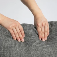 HOMCOM Divano 3 Posti in Tessuto con Cuscini Imbottiti e Rivestimento Effetto Lino, 237x94x102cm, Grigio(m-8)