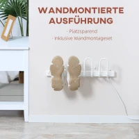 HOMCOM Schuhtrockner, elektrisch, Temperatur bis 55° C, Wandmontage, Stahl, weiß, 53 x 13 x 17cm(m-6)