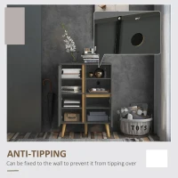 HOMCOM Storage Cabinet Sideboard with Tempered Glass Adjustable Shelves and Solid Wood Legs(m-6)