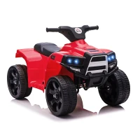 HOMCOM 6V Kids Electric Ride on Car, ATV Toy, Quad Bike with Headlights, Horn, for Toddlers 18-36 Months Red(m-11)