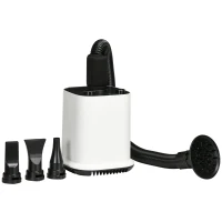 PawHut Secador de Pelo para Perros Soplador para Mascotas Profesional con Temperatura Ajustable 23x23x26,5 cm Blanco(m-1)