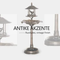 Outsunny Vogeltränke Vogelbad Vintage Design, wetterbeständig,50cm × 50cm × 113cm, Messing(m-7)