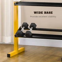 SPORTNOW Dumbbell Rack Stand, 2-Tier Weight Storage Organiser, Stable Dumbbell Holder for Home Gym, 270kg Capacity(m-5)